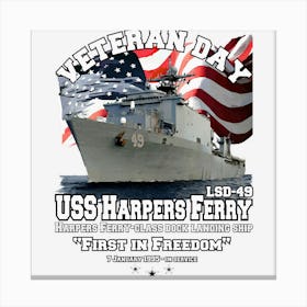 Uss Harpers Ferry (Lsd 49) Navy Ship Canvas Print