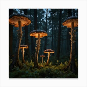 Mushrooms In The Forest 7 Canvas Print