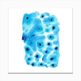 Blue Dots, Modern Watercolor Painting, Abstract Art Canvas Print