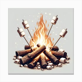 Campfire With Marshmallows 3 Canvas Print