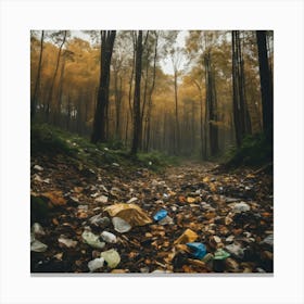 Trash In The Forest 2 Canvas Print