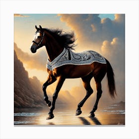 Horse On The Beach Canvas Print