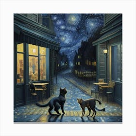 at night, all cats are grey Canvas Print