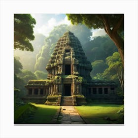 Angkor Temple In The Jungle Paintings Art Print Canvas Print