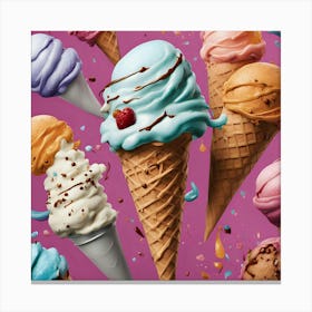 Ice Cream Cones 28 Canvas Print