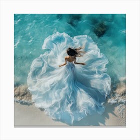 Wedding Dress On The Beach 1 Canvas Print