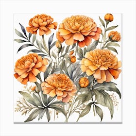 African Marigold flowers 1 Canvas Print