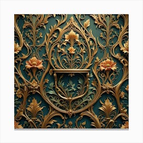 Gold Ornate Wallpaper Canvas Print