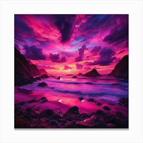 Sunset At The Beach 4 Canvas Print