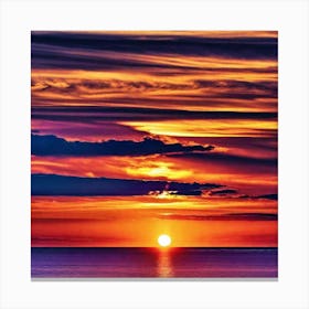 Sunset Over The Ocean 32 Canvas Print