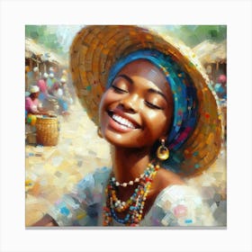 African Woman Smiling 1 Canvas Print