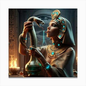 Egyptian Woman With Snake 1 Canvas Print