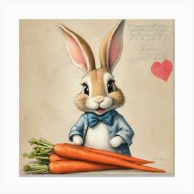 Rabbit With Carrots 49 Canvas Print