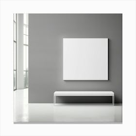 Blank Canvas In A Grey Room Canvas Print