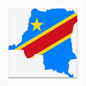 Democratic Republic Of The Congo Flag Canvas Print