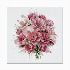 Bouquet Of Pink Flowers Canvas Print