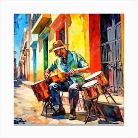 Cuba Street Musician Canvas Print