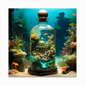 Underwater Scene In A Glass Jar Canvas Print