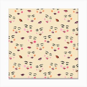 Lips and Cheeks Pattern Canvas Print