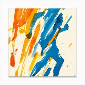 Runner In Blue And Orange Canvas Print