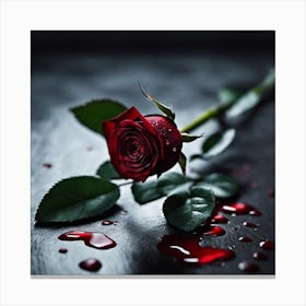 Bloody Rose Canvas Print