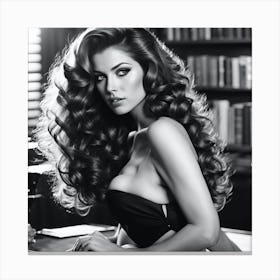 Beautiful Woman With Long Hair Canvas Print