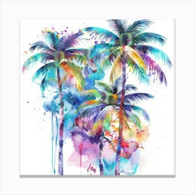 Watercolor Palm Trees 5 Canvas Print