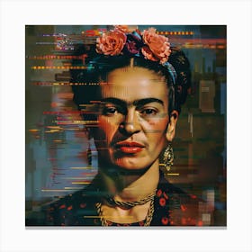 Frida Kahlo Pixelated Reality Series Canvas Print