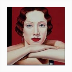 Woman With Red Lipstick Canvas Print