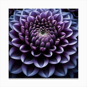 Indigo Dahlia, Macro Photography 3 Canvas Print