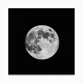 Full Moon In Black And White Canvas Print