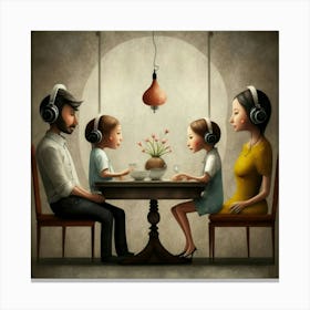 Family At The Table 1 Canvas Print