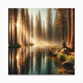 Sunrise In The Forest Canvas Print