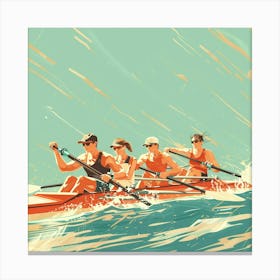 Rowing In The Ocean Canvas Print