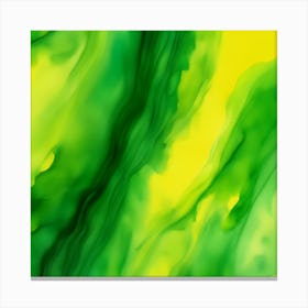 Beautiful yellow green abstract background. Drawn, hand-painted aquarelle. Wet watercolor pattern. Artistic background with copy space for design. Vivid web banner. Liquid, flow, fluid effect. Canvas Print