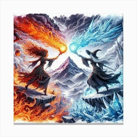 Two Witches Fighting 1 Canvas Print