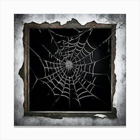 Art Grey Decor Design Halloween Horizontal Grunge Skittish Dark Spiders Web Net Silhouet (22) Canvas Print