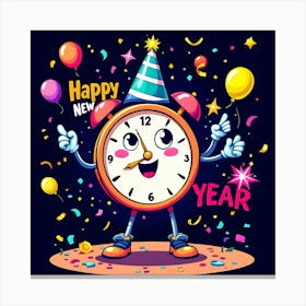 Happy New Year Clock 1 Toile