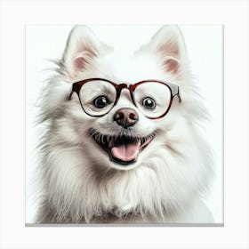 Dog In Glasses Canvas Print