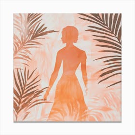 Silhouette Of A Woman Art Canvas Print