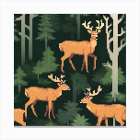 Deer In The Forest 21 Canvas Print