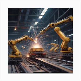 Robots In The Factory 1 Canvas Print