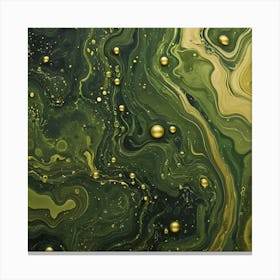 olive gold abstract wave art 19 Canvas Print