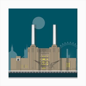 Battersea Power Station Blue Canvas Print