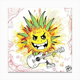 Sun With Guitar Canvas Print