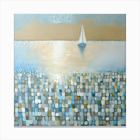 Sailboat In The Sea Abstract Canvas Print