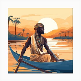 Egyptian Man In Boat 2 Canvas Print