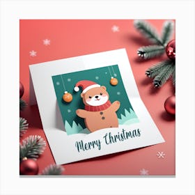 Merry Christmas Card 3 Canvas Print