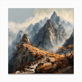 Chinese Mountains Landscape Painting (65) Canvas Print
