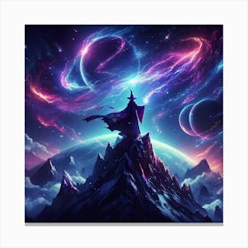 Wizard On Top Of A Mountain Canvas Print